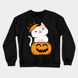 Funny Persian cat is in a pumpkin Crewneck Sweatshirt